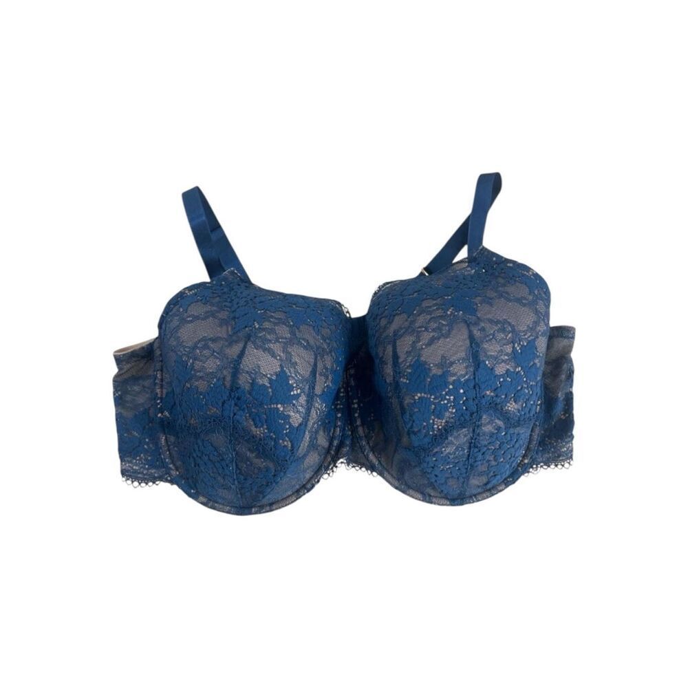 Third Love All Day Turquoise Floral Lace Underwired T-Shirt Bra Plus Size 42F